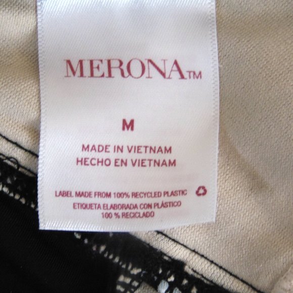 Merona Women's Swimsuit Halter Style Black/White Size Med Nylon/Spandex - Picture 5 of 6